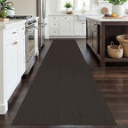 EARTHALL Washable Runner Rug, Non Slip Hall Runner, 3x12 Ft, Taupe/Coffee - Image 5