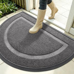 OLANLY Half Circle Front Door Mat Outside 35x23 All-Season Rubber Doormat by OLANLY