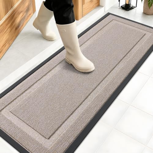 OLANLY Front Door Mat Outside 47x17, All-Season Heavy-Duty Rubber Doormat by OLANLY
