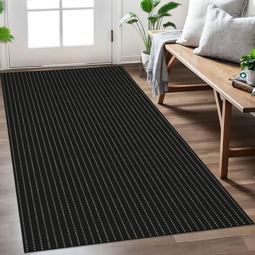 EARTHALL Washable Entryway Rug, Non Slip Area Rug, 3x5 Ft, Black/Grey by Unknown