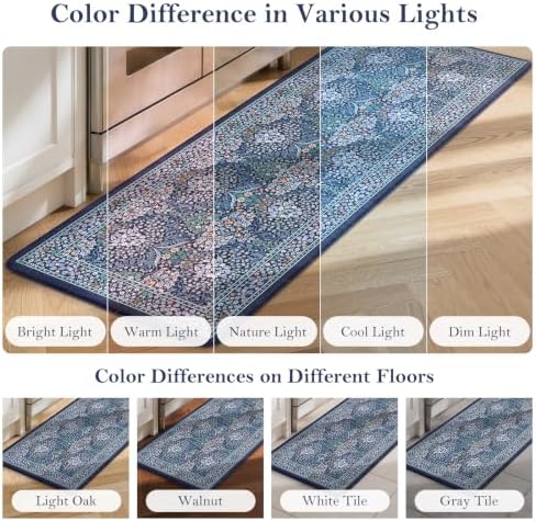 Collive Kitchen Mats Cushioned Anti Fatigue, Dark Blue Kitchen Rug Sets - Image 7
