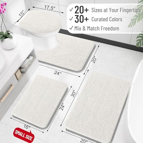 OLANLY Small Bathroom Rugs 30x18, Extra Soft Absorbent Chenille Bath Rugs - Image 2