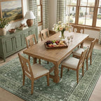 RELEANY Washable Area Rug, 7'x10', Green/Dark Green/Gray - Image 3