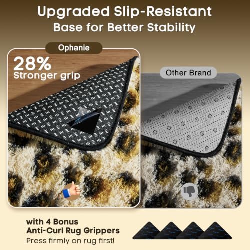 Ophanie 6x9 Leopard Rugs for Bedroom Living Room, Cheetah Print Rug Fluffy Shag Large Fuzzy Plush Soft Throw,Large Shaggy Floor Faux Animal Throw Carpets,Decor Aesthetic with Over 99 pcs Pile fibers - Image 4