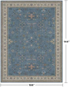 Hazo Haus Boho 9x12 Soft Rugs for Living Room - Dark Blue Rugs for Bedroom Aesthetic, Dining Room Under Kitchen Table, Washable Soft Non Slip Large Area Eclectic Unique Décor - Image 2