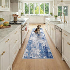 RELEANY Washable Runner 2'x7' Abstract Area Rug for Hallway Blue Gray by RELEANY