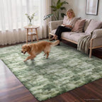 Ophanie Green and White Area Rugs for Living Room 5x7,Sage Green Fluffy Shag Large Fuzzy Plush Soft Carpets,Floor Shaggy Rugs for Bedroom,Carpet for Kids Girls Dorm Decor with Over 99 pcs Pile fibers - Image 5