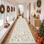 Madane Christmas Runner Rugs for Hallway 2x10, Grey Washable Kitchen Rug - Image 4