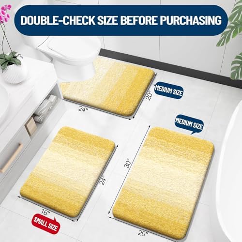 OLANLY Luxury Toilet Rugs U-Shaped 24x20, Soft Absorbent Microfiber Mat - Image 2
