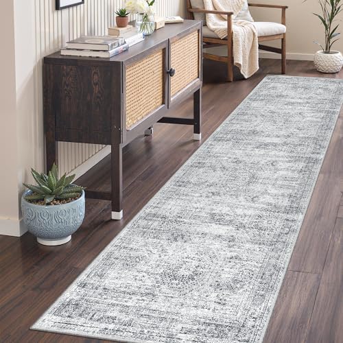 2'6 x 8' Runner Rug Non Slip,Washable Kitchen Rugs,Grey - Image 3