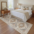 Madane Kitchen Runner 2'6''x8' Soft Rug Runners for Hallways, Turmeric/Grey - Image 4