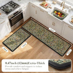 Collive Kitchen Rugs Sets of 2 Padded Kitchen Mats for Floor 20 x71+20"x32" - Image 2