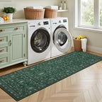 Hallway Runner Rug: 2.6x8 Kitchen Rugs for Living Room Deep Green - Image 4