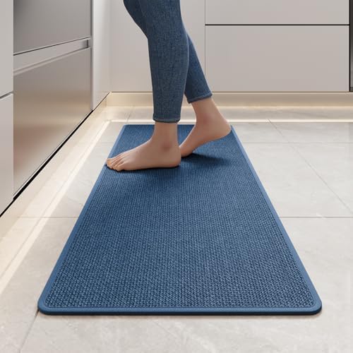 YDKGL Kitchen Rugs Kitchen Mats for Floor Non Slip Washable Blue 17"x47" by YDKGL