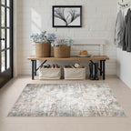 Area Rug Living Room: 3x5 Modern Washable Indoor Soft Carpet Brown - Image 3