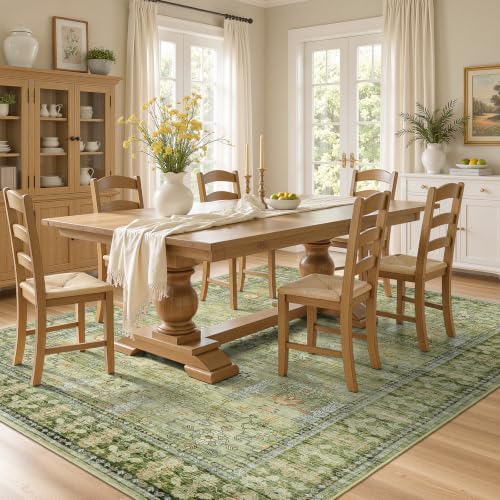 5x7 Area Rug for Living Room, Non-Slip Washable Large Carpet, Sage Green - Image 2