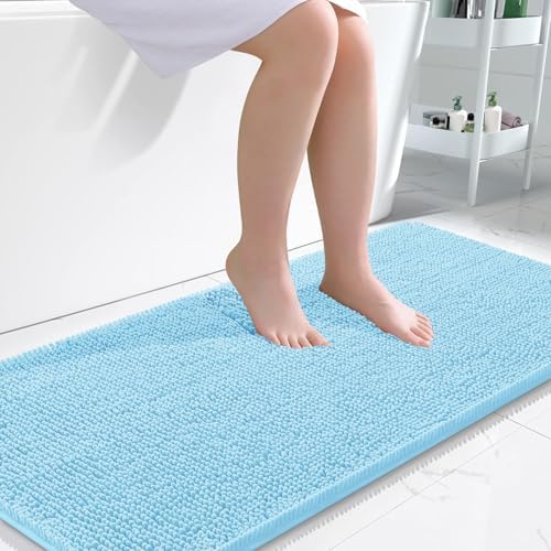 OLANLY Bathroom Runner Rugs 47x24, Extra Soft Absorbent Chenille Bath Rugs by OLANLY