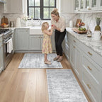 Kitchen Rugs Sets of 2, 2x3 2x4 Rug Runner,Grey - Image 5