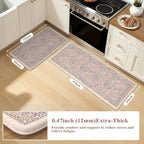 Collive Kitchen Rugs Sets of 2 Non Slip, Blush Anti Fatigue Kitchen Mats - Image 2