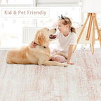 Pink Washable Rugs 9x12 Area Rugs for Living Room,Bedroom,Nursery,Carpet - Image 7