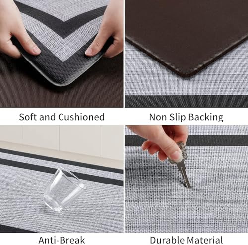 Mattitude Kitchen Mats Set of 2,Cushioned Anti-Fatigue Non-Skid Rug Sets - Image 4
