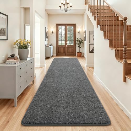 AROGAN 2x8 Runner Rug for Hallway, Long Runner Rugs Non Slip, Black & White by AROGANAREARUG