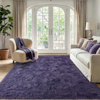 6x9 Large Taro Purple Fluffy Soft Area Rug Non-Slip for Living Room Bedroom - Image 2