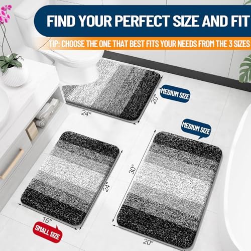 OLANLY Small Bathroom Rugs 24x16, Extra Soft Absorbent Microfiber Bath Rugs - Image 2