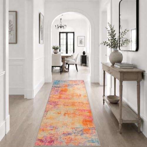 2x6 Washable Runner Rug：Modern Abstract Soft Carpet Galaxy Haze - Image 5
