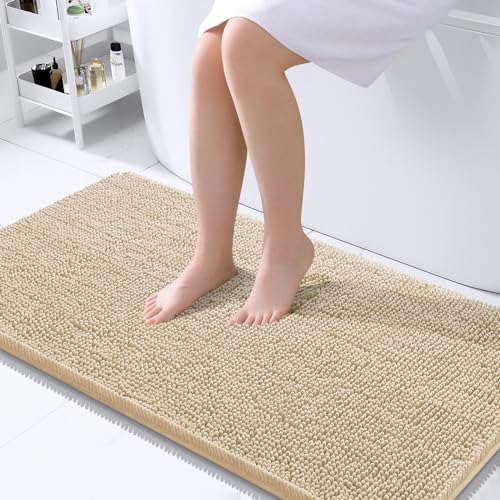 OLANLY Bathroom Runner Rugs 45x27, Extra Soft Absorbent Chenille Bath Rugs by OLANLY