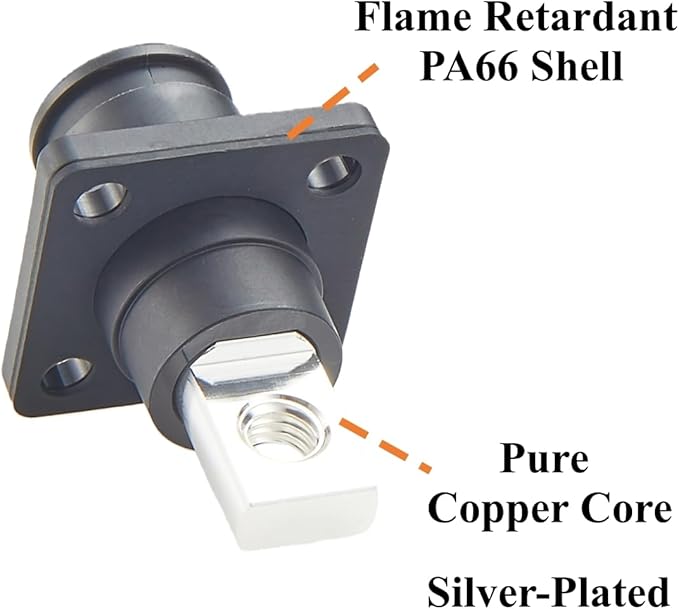 1 Set Battery Energy Storage Connector 150A 35mm² High Current HV Connectors Quick Plug Terminal Right Angle Plug and Socket IP67 Waterproof Power Adapter (Black, 150A)