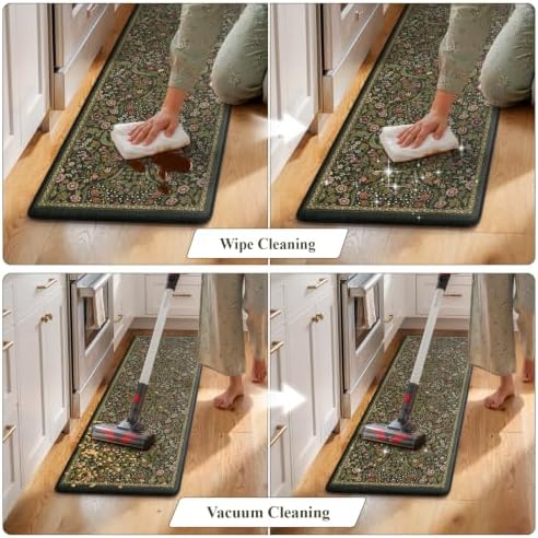 Collive Kitchen Mats for Floor, Olive Green Cushioned Anti Fatigue Rugs - Image 5