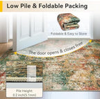 RELEANY Washable 6'x8' Abstract Area Rug for Living Room Green Multi - Image 6