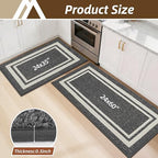 COSY HOMEER Kitchen Rugs Sets of 2 Non-Slip Washable,24"x35"+24"x60" - Image 2
