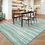 Chicrug 4x6 Green Washable Striped Abstract Area Rug Bedroom Living Room - Image 6
