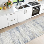 2'6 x 10' Runner Rug Non Slip,Washable Kitchen Rugs,Blue - Image 5