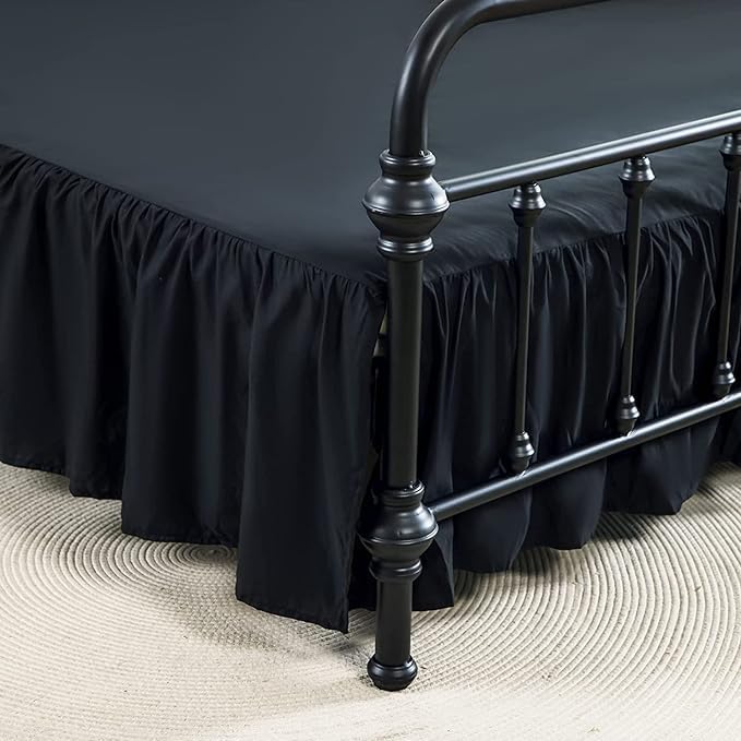Bed Skirt Queen Size Ruffled Bed Skirt with Split Corners by xuandian