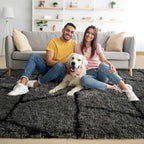 6x9 Large Dark Grey Fluffy Soft Area Rug Non-Slip for Living Room Bedroom - Image 4