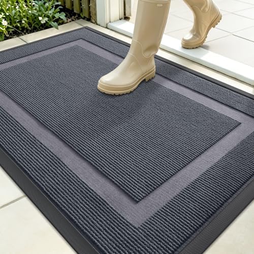 OLANLY Front Door Mat Outside 35x23, All-Season Heavy-Duty Rubber Doormat by OLANLY