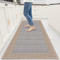 StepRite Kitchen Rugs, Kitchen Mats for Floor, 60"x24" Non-Slip Machine-Washable Kitchen Throw Rug, Absorbent Runner Rugs Office, Sink Standing Desk Mat, Decor Carpet, Khaki by Bringcushiontoyourlife