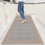 StepRite Kitchen Rugs, Kitchen Mats for Floor, 60"x24" Non-Slip Machine-Washable Kitchen Throw Rug, Absorbent Runner Rugs Office, Sink Standing Desk Mat, Decor Carpet, Khaki by Bringcushiontoyourlife
