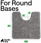 GORILLA GRIP Chenille Bath Rug Mat for Oval Toilet Base, 24x19 Gray - Image 2