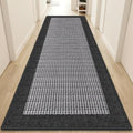 StepRite Kitchen Rugs, Kitchen Mats for Floor, 96"x24" Non-Slip Machine-Washable Kitchen Throw Rug, Absorbent Runner Rugs Office, Sink Standing Desk Mat, Decor Carpet, Black by Bringcushiontoyourlife