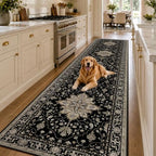 RELEANY Washable Area Rug, Runner 3'x12', Black/Neutral - Image 2