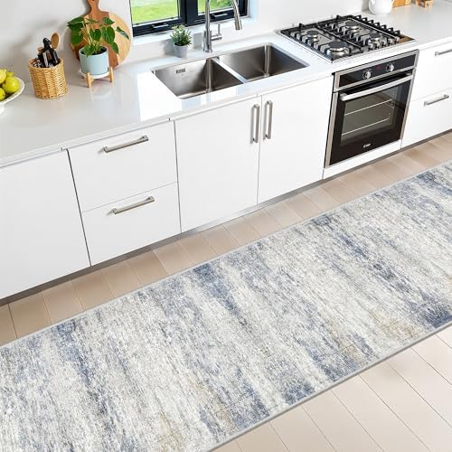 2x12 Runner Rug Non Slip,Washable Hallway Runner Rug,Blue - Image 5