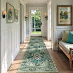 RELEANY Washable Area Rug, Runner 3'x9', Blue/Vintage Dark Blue - Image 2