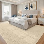 8x10 Fluffy Shag Area Rugs for Living Room Bedroom: Soft Plush Carpet Beige - Image 4