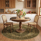 RELEANY Washable Area Rug, Round 6ft, Brown/Dark Brown - Image 2