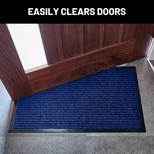 Front Door Mat, Indoor Outdoor Welcome Entryway Entrance Doormat 36x24 Blue - Image 4