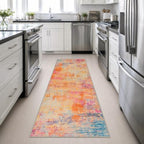 2.6x10 Washable Runner Rug:Modern Abstract Soft Carpet Galaxy Haze - Image 4
